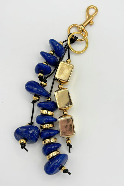 Leonora Gold Fleck Bead Handmade Handbag Charm Keychain Accessory