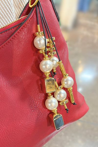 Rhema Pearly Handmade Handbag Charm Keychain Accessory