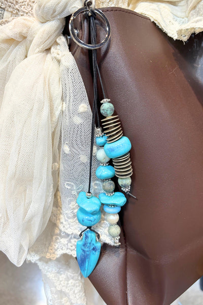 Hera Precious Stone Mix Handmade Handbag Charm Keychain Accessory