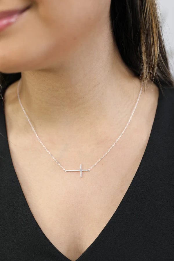 Delicate silver 2025 cross necklace