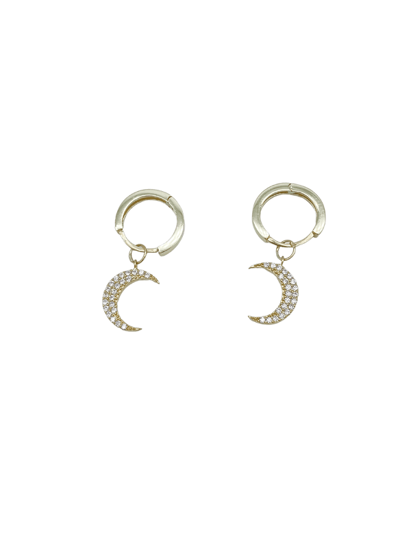 Gold Overlay Sterling Silver Half Moon Earrings