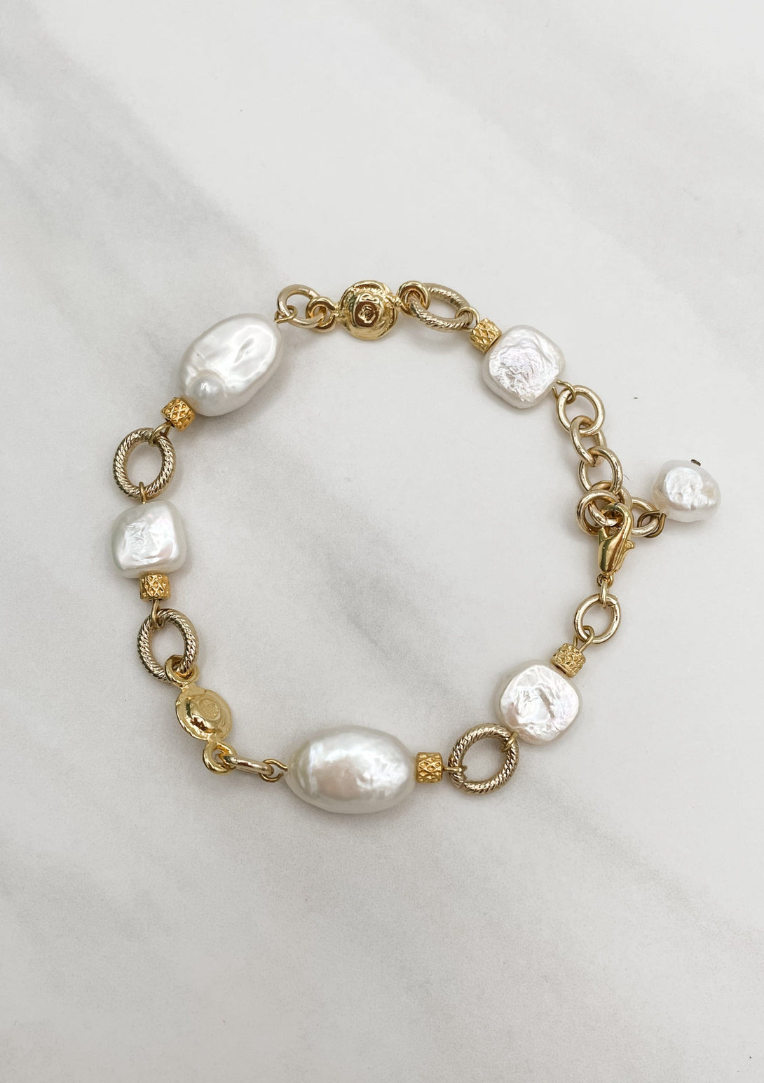 Golden Ethereal Pearl Bracelet