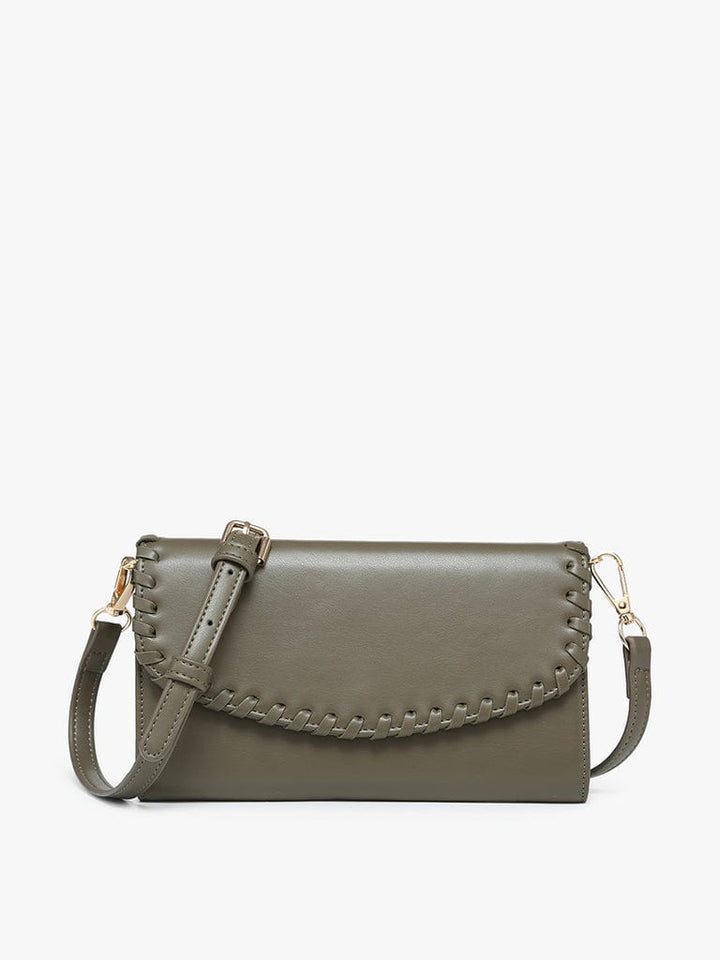 Jen & Co Kyle Two Compartment Crossbody with Whipstitch Edge