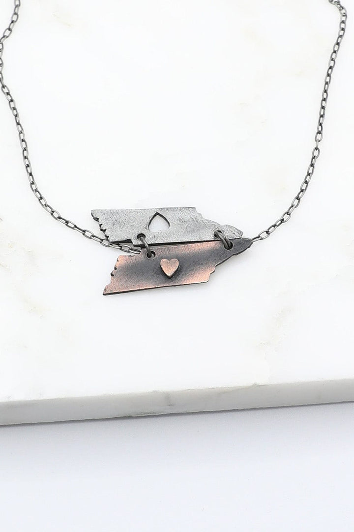 Pewter State of TN Heart Necklace