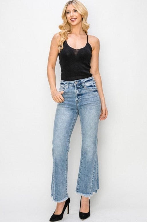 Seam Detail Flare Front Jeans