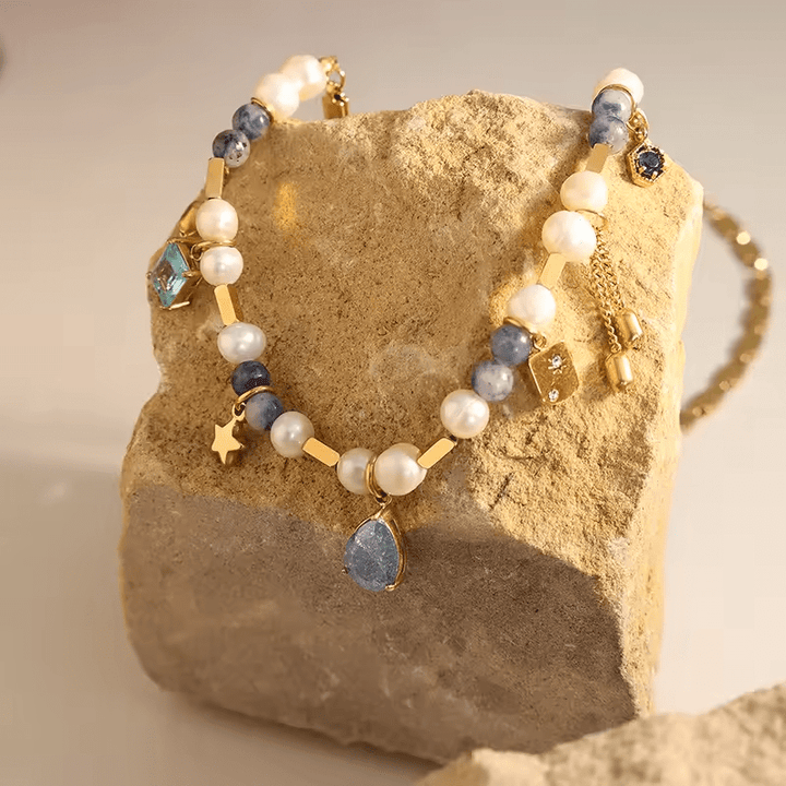 Star Child Eclectic Natural Stone and Freshwater Pearl Necklace