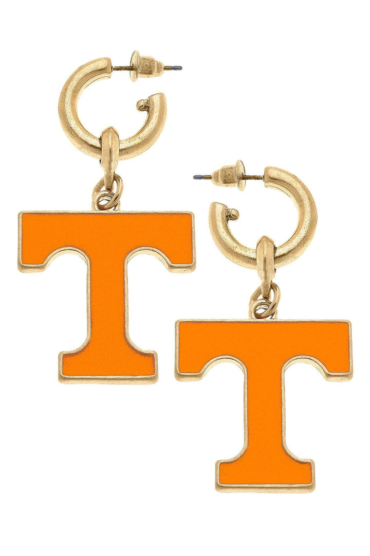 Tennessee Volunteers Enamel Drop Hoop Earrings