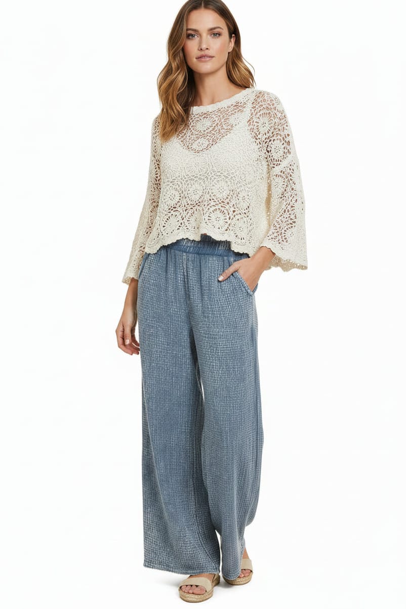 Zenana Washed Double Gauze Elastic Waistband Pants – jfybrand
