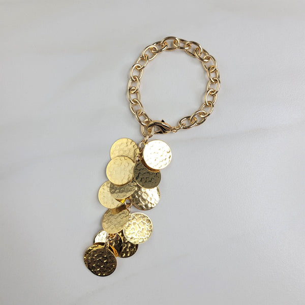 Aurelia Gold Vintage Coin Bracelet Handmade Statement Jewelry