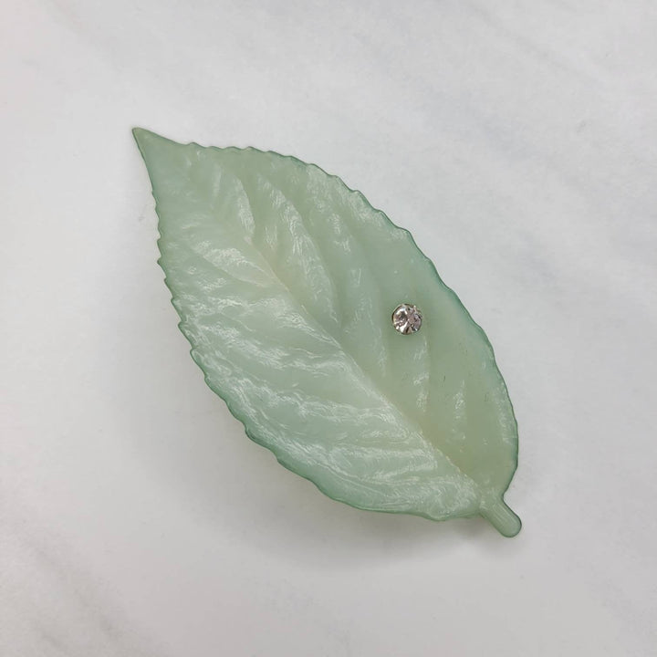 Buch and Deichmann Vintage Leaf with Crystal Brooch Pin
