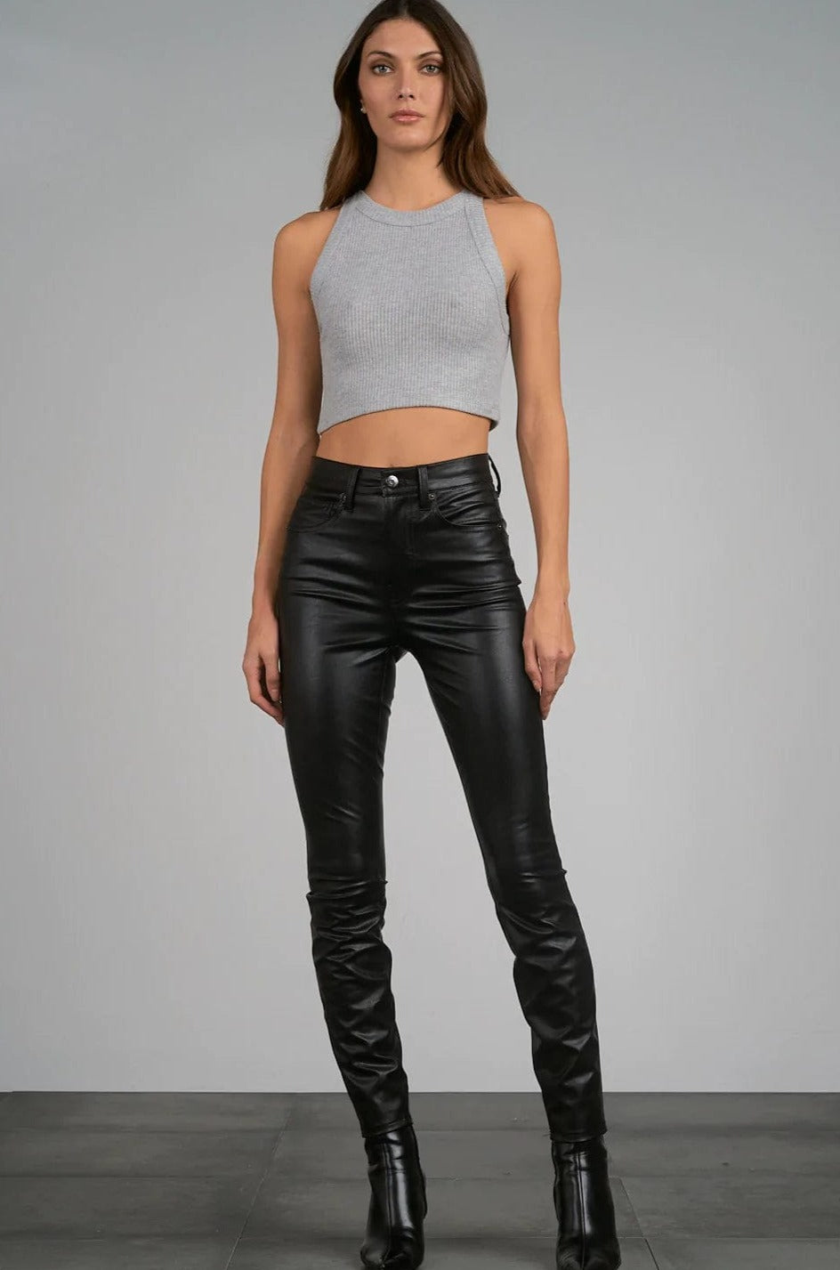 Judy Blue High Waist Tummy Control Faux Leather Straight Pants