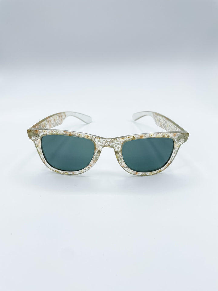 French Vintage Floral Wayfarer Style Sunglasses
