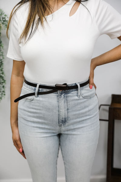 Simple Leather Fold Over Belt