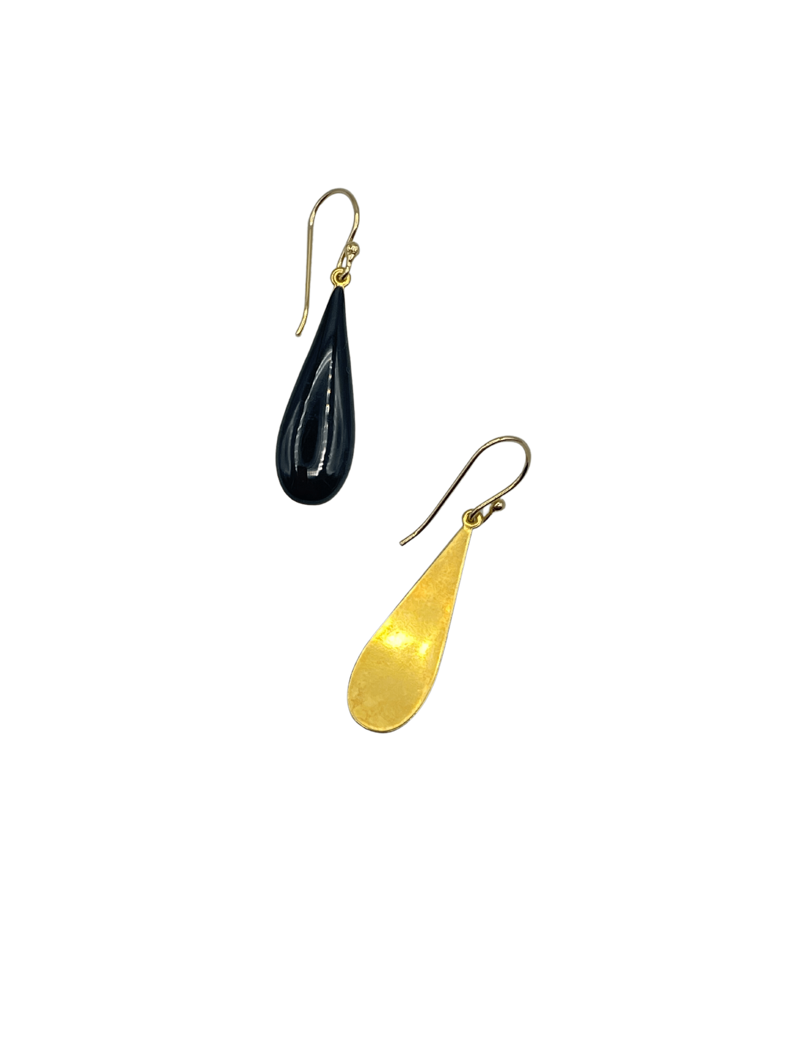 Long Black Teardrop Vintage Earrings from Austria jfybrand