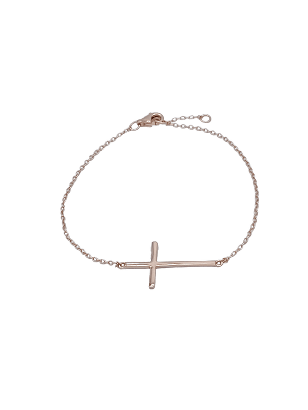 Sterling Silver Cross Bracelet with Clasp