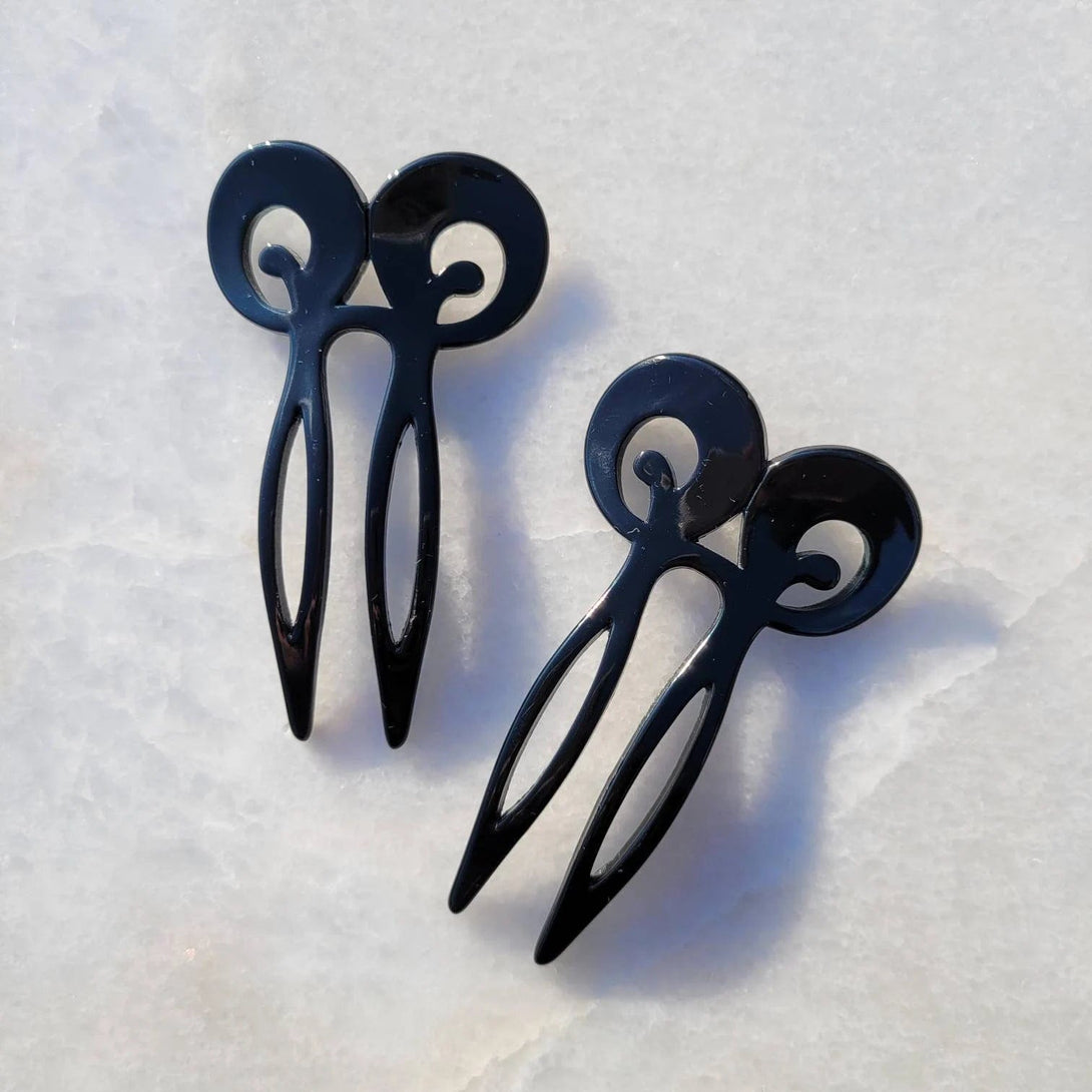 Vintage French Felix Huchard Swirl Hair Pins