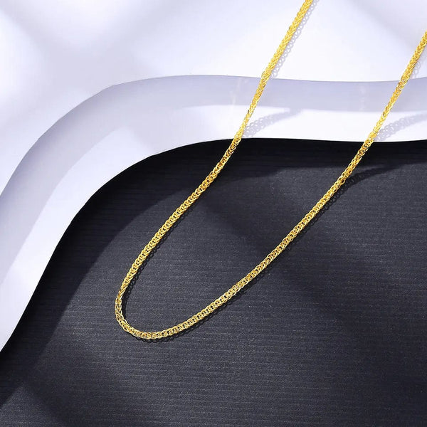 14K Gold Plated 925 Sterling Silver Dainty & Thin Link Gold Necklace