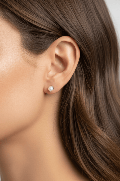 3mm White Pearl Stud Earrings