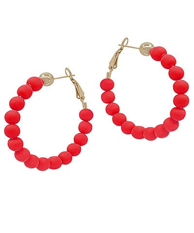 40mm Round Clay Bead Christmas Clasp Hoops