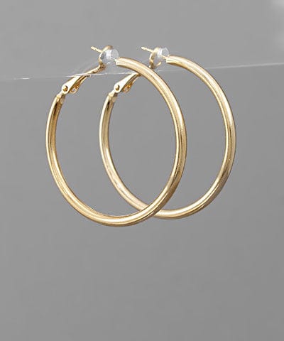 40mm Shiny Gold Dipped Clasp Hoop Earrings