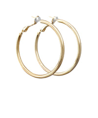 40mm Shiny Gold Dipped Clasp Hoop Earrings