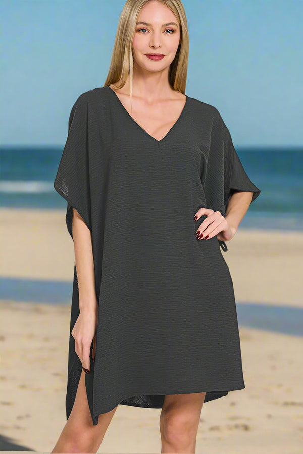 Zenana Woven Air Flow Tie Side Cover Up