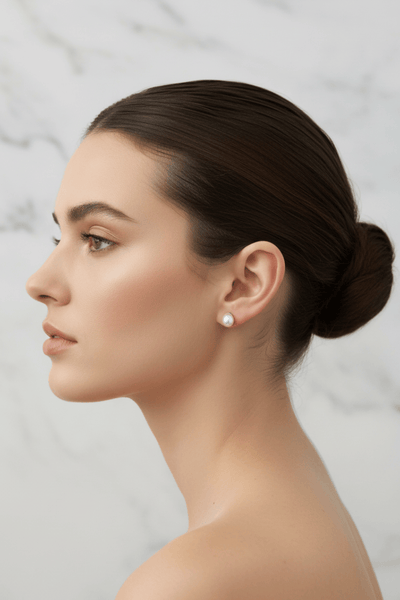 7mm White Pearl Stud Earrings