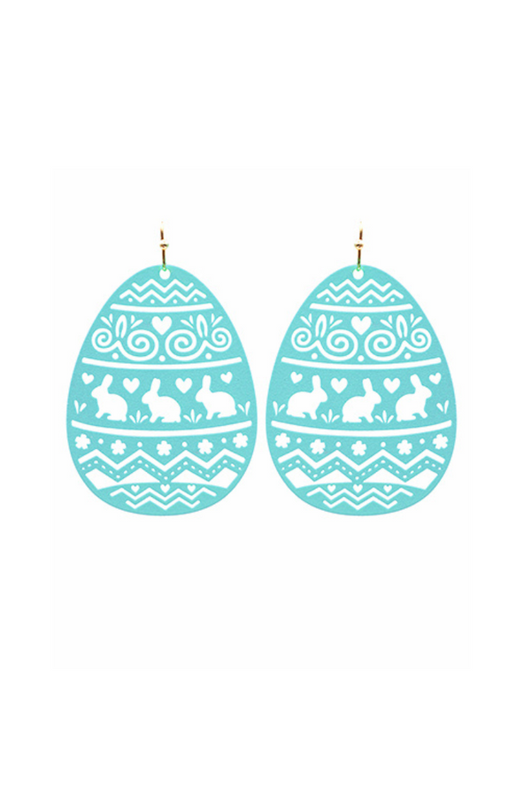 Decorative Easter Egg Filigree Dangle Earrings