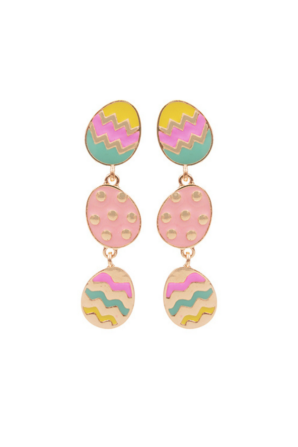 Festive Easter Egg Linear Drop Earrings