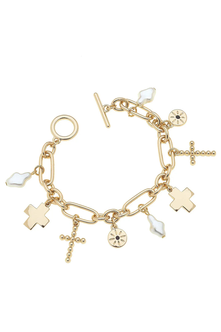 Abigail Multi Cross Charm Bracelet