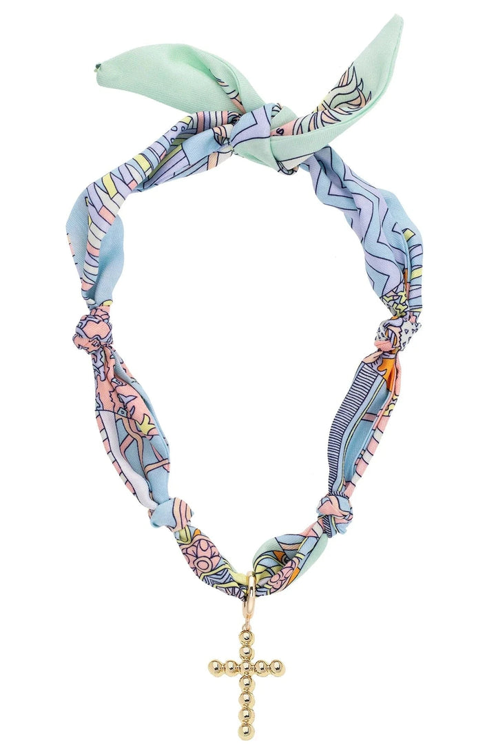 Adjustable Scarf Necklace with Centerpiece Charm