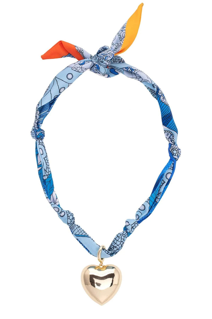 Adjustable Scarf Necklace with Centerpiece Charm