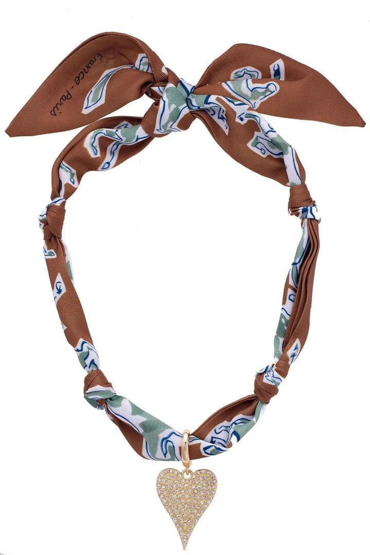 Adjustable Scarf Necklace with Centerpiece Charm