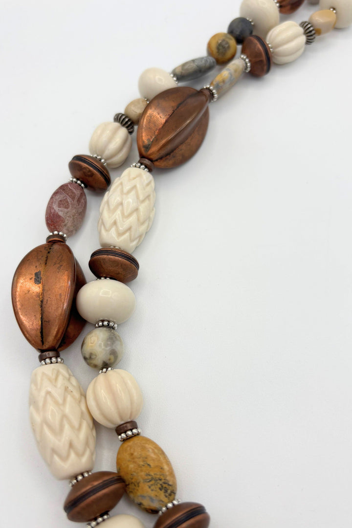 Ahna Mixed Genuine Stone Beaded Short Necklace