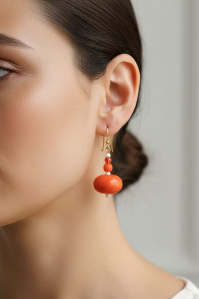 Aja Handmade Beaded Dangle Earrings with Sparkle Accent