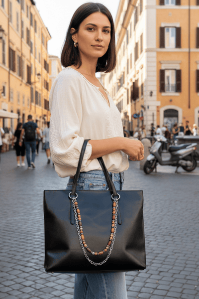 Alcee Double Stranded Bead and Chain Multi Purpose Draping Bag Charm Accessory