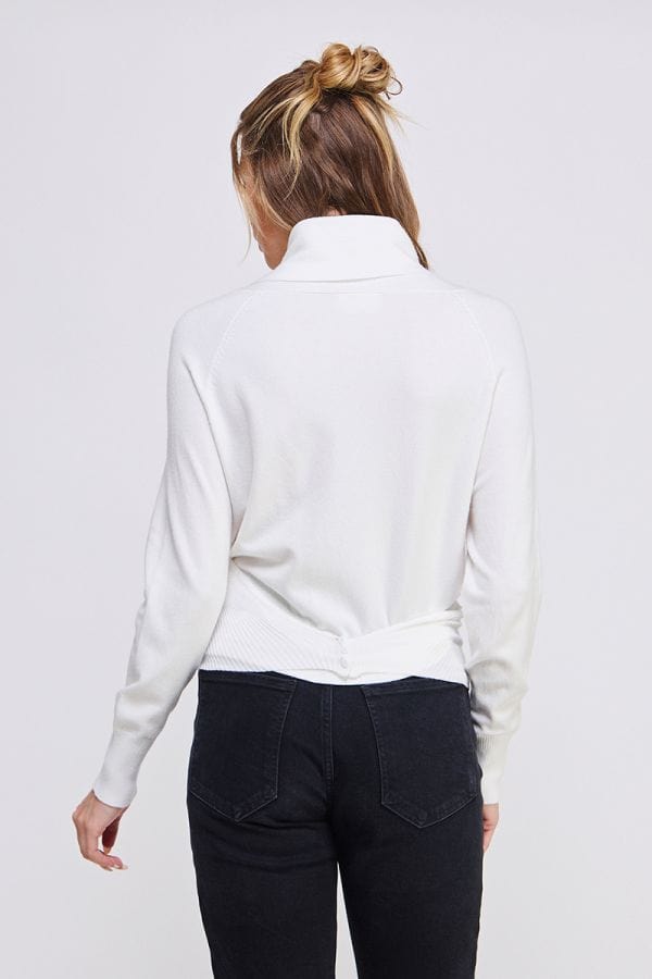 Allie Rose Soft Mixed Texture Fine Gauge Wrap Sweater