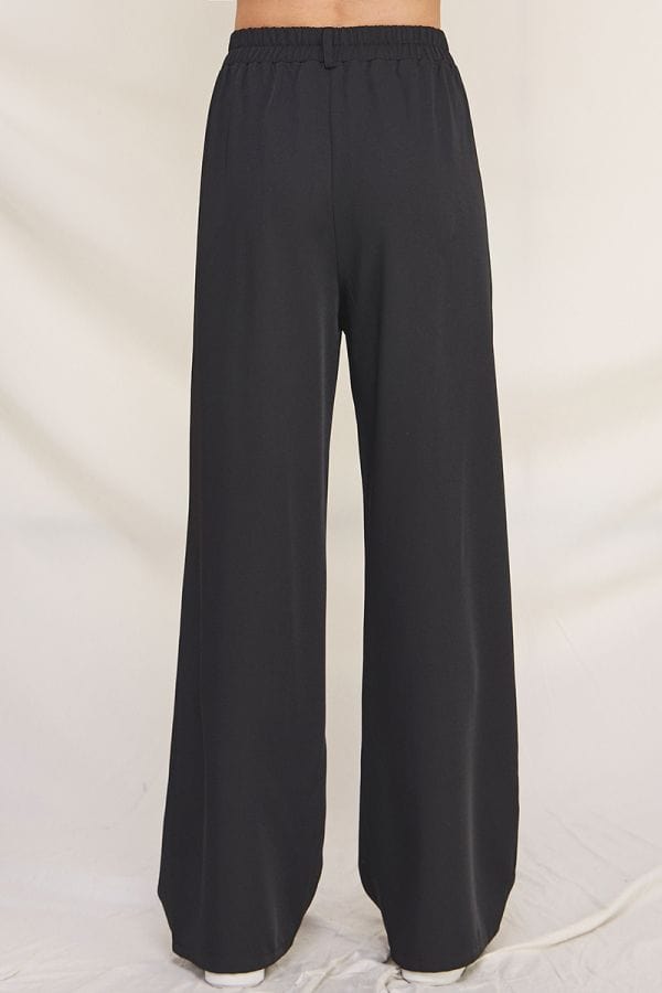 Allie Rose Twill Girdle Pocket Wide Leg Pants