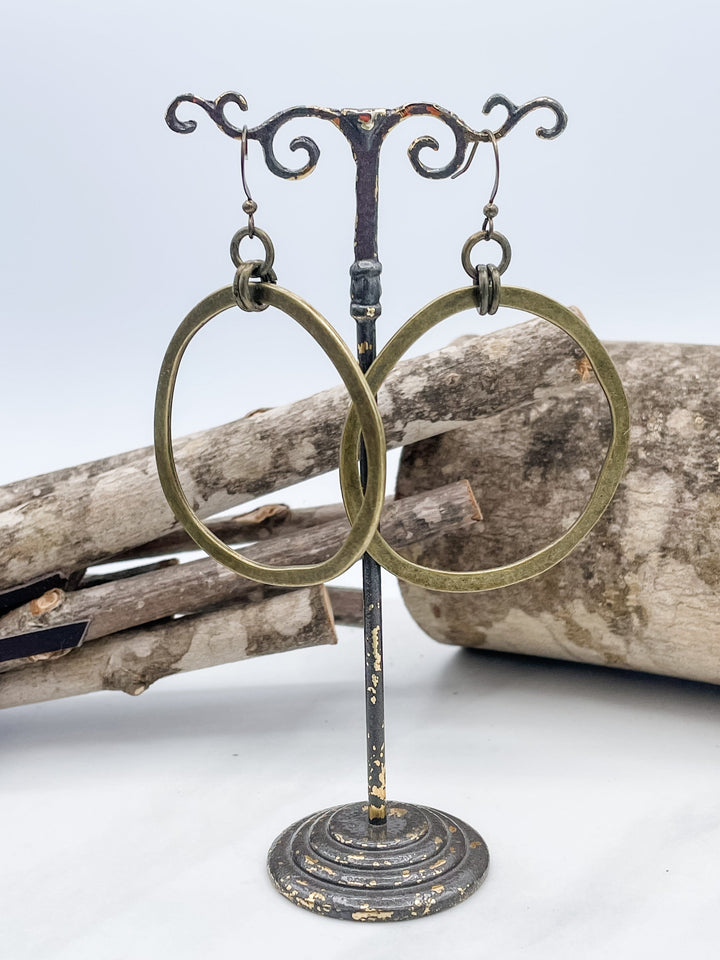 Antique Metal Circle Earrings