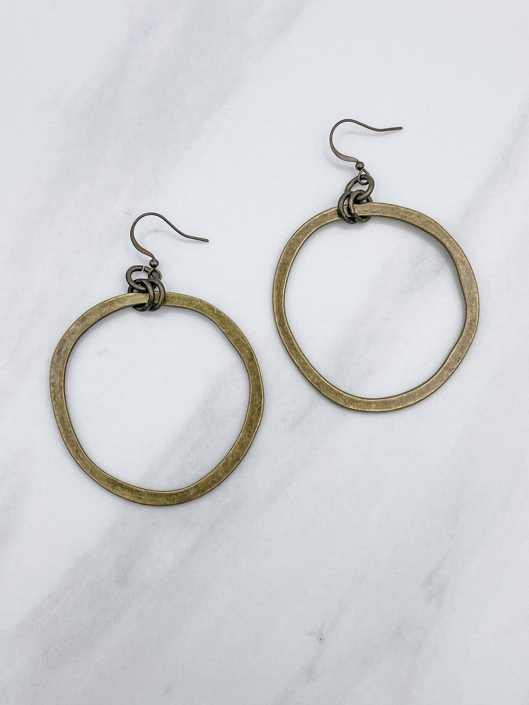 Antique Metal Circle Earrings
