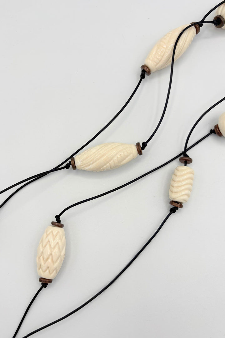 Ariadne Handmade Beaded Leather Cord Double Strand Wrap Belt or Necklace