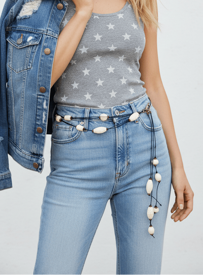 Ariadne Handmade Beaded Leather Cord Double Strand Wrap Belt or Necklace