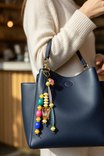 Saphronia Unique Multicolor Beaded Handmade Handbag Charm Keychain Accessory