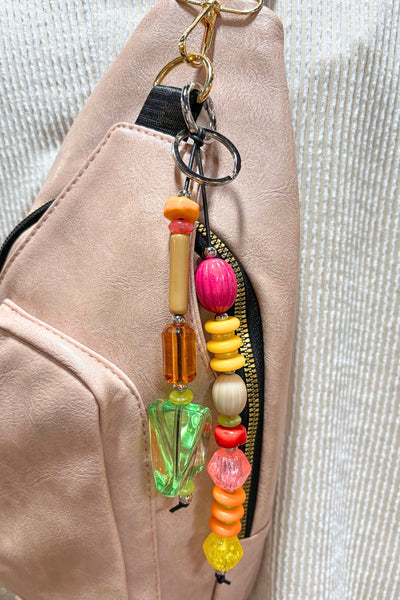 Lyria Double Stranded Handmade Beaded Handbag Accessory Charm Keychain