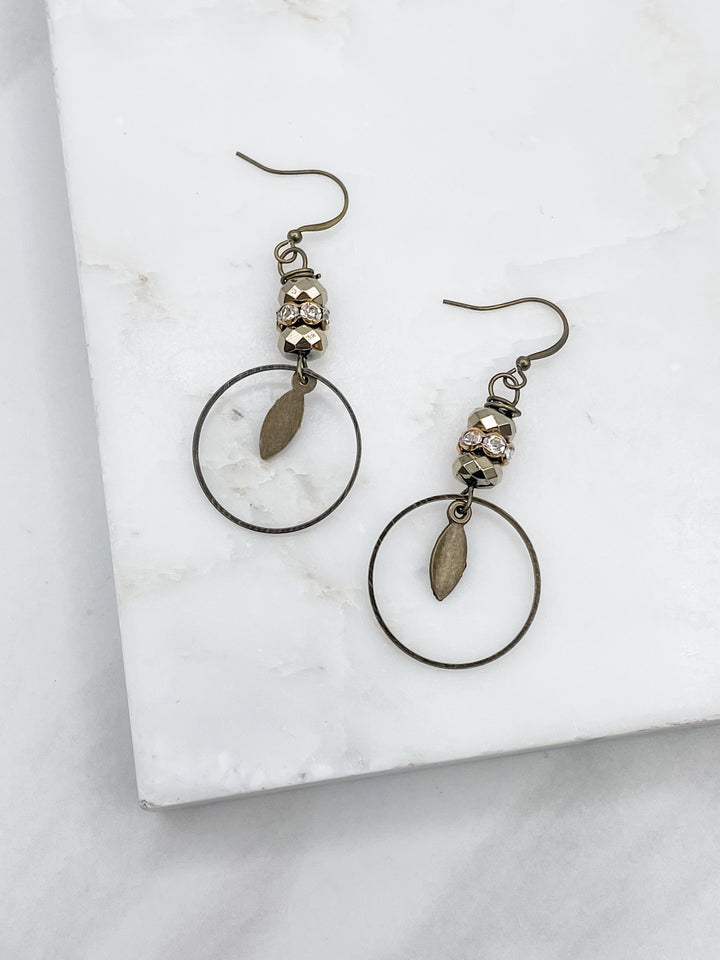 Boho Metallic Hoop Earrings with Beaded Detailing