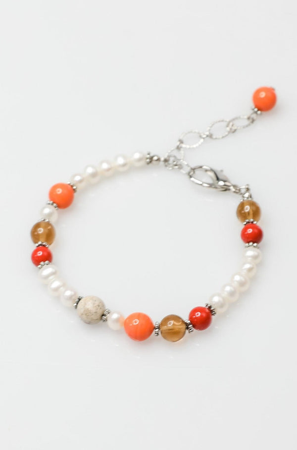 Bracelet with Freshwater Pearls and Colorful Beads