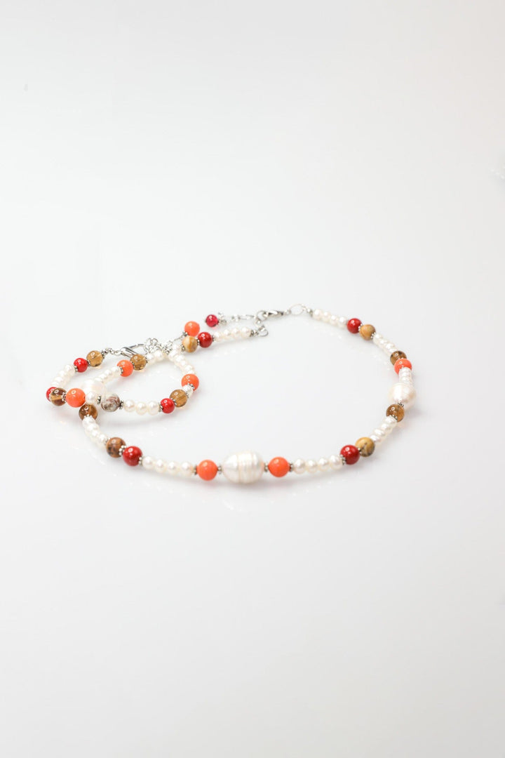 Bracelet with Freshwater Pearls and Colorful Beads