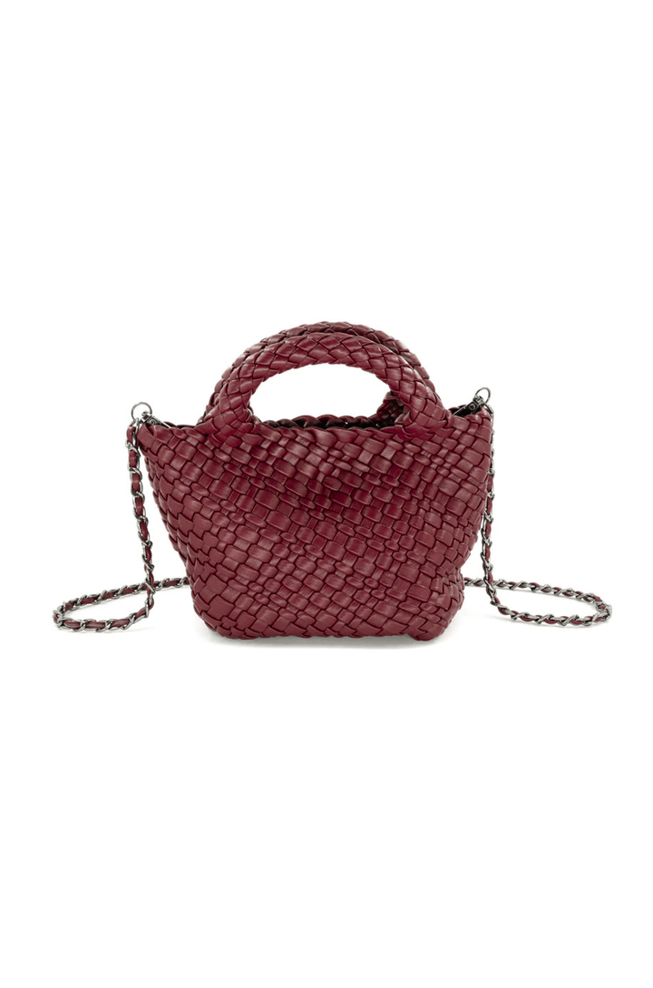 Braided Vegan Leather Crossbody Bag with Braided Inner Pouch