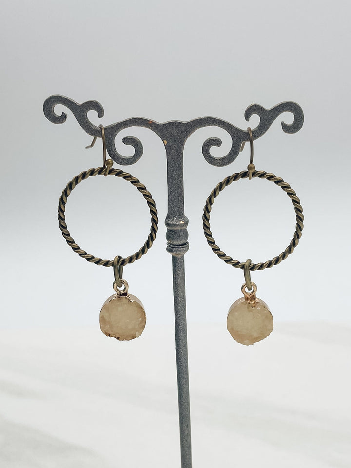 Bronze Citron Druzy Earring