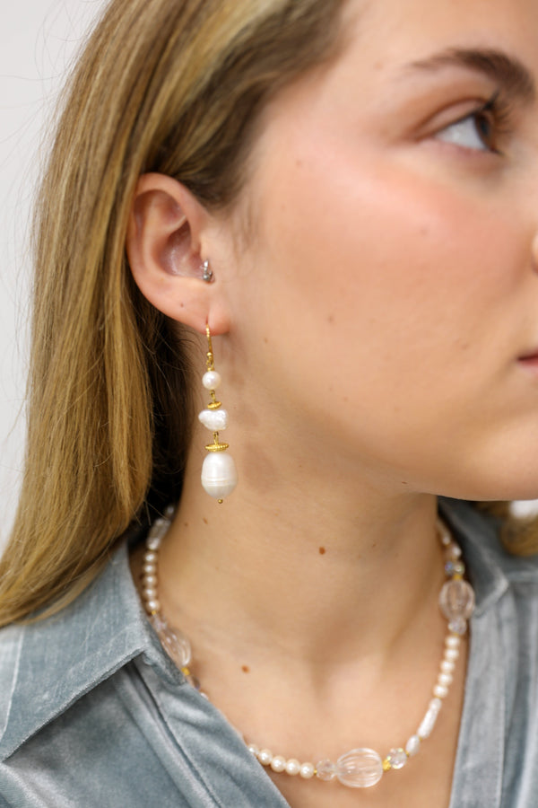 Caerwyn Freshwater Pearl Long Dangle Earrings
